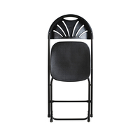 Chaise pliante noire en gros pour la prière, les événements extérieurs, les repas et les cours – Chaise confortable en plastique avec structure en acier