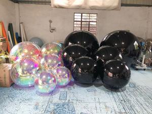 Aufblasbare Große Glänzende Bälle Riesen Party Ballon Weihnachts Event Deko Reflektierende PVC Große Spiegelsphäre Silberner Spiegelball - Product Image 2