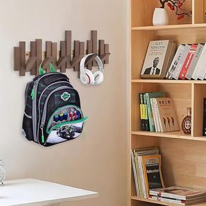 Wooden Coat <b>Hook</b> Wall Mounted Entryway Rack Walnut Wood Single <b>Hook</b> For Coat And Cap Behind Doors On Walls - Product Image 4
