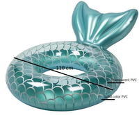 Anneau de natation coloré gonflable en forme de femme de chambre de haute qualité en sirène