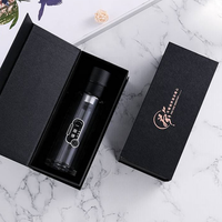 Bouteille d'eau en verre borosilicate à double paroi 300 ml, ouverture à un clic, infuseur à thé anti-fuite, tasse portable