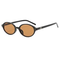 Kacamata Hitam Unisex Bingkai Penuh UV400 Gaya Retro Oval Nerd-Style Kelas Atas - Model yang Ditampilkan oleh Xiaohongshu & Influencer Instagram