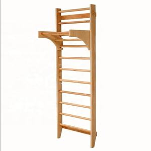 UNIQ Hochwertige hölzerne hochziehbare Wand stange Gymnastik schwedische Leiter - Product Image 3