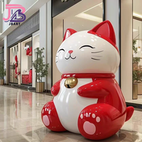 Statues de chat porte-bonheur de grande taille réalistes entrée intérieure artistique 3D artisanat vitrine ornements faits à la main Sculpture esthétique