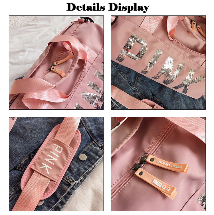 Большая Вместительная дорожная сумка розовая вещевая сумка/вещевой мешок с обувным отсеком Спортивная дорожная водонепроницаемая сумка