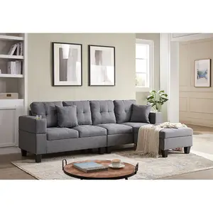 Winforce Bộ Muebles De Sala Góc Sofa Vải Chất Lượng Tốt Đồ Nội Thất Ghế Sang Trọng Cho Phòng Khách