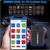 Herramienta de Diagnóstico Completo del Sistema OBD2 Konnwei KDIAG para ABS y SRS con Lectura y Borrado de Códigos, Datos de Listo para Inspección I/M