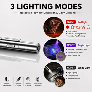 Puntero Láser Infrarrojo con Múltiples Modos de Luz para Cachorros y Perros Mayores, para Entrenamiento, Recompensa, Juguete Interactivo para Gatos - Product Image 4