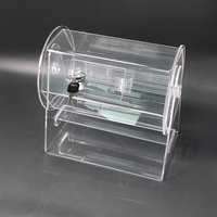 Clear Spinning Lucky Lottery Draw Display Box Tambour de billets de tombola en acrylique