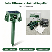 Répulsif Solaire Ultrasonique pour Animaux OEM ODM Extérieur Alimenté par Capteur de Mouvement Anti-Chats Chiens Serpents Oiseaux Résistant aux Intempéries pour Jardin