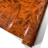 Autocollant décoratif pour l'intérieur de la voiture, 0,3*1m, film imitation grain de bois à effet œil d'oiseau, surface brillante épaisse, décalcomanie de modification pour l'intérieur de la voiture