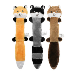 Hot Selling Multifunction Raccoon Plush Dog Toy Double Voice Cute Animal Toy for Pet Dog