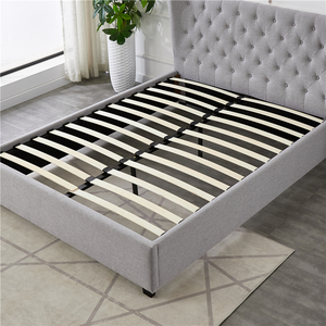 Marco de cama de madera de tamaño king para dormitorio, <span class=keywords><strong>muebles</strong></span> modernos de lujo con botones, cabecero curvo, venta al por mayor de <span class=keywords><strong>fábrica</strong></span> - Product Image 2