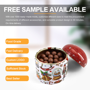 JYB Christmas Music <strong>Box</strong> Tin Can Creative Automatic Light-Up Rotating Tin <strong>Box</strong> for Candy Chocolate Been with Holiday Patterns - Product Image 4