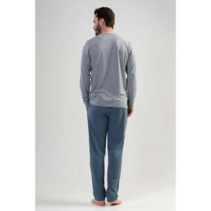 Big Size <b>Men's</b> Cotton <b>Pajama</b> <b>Set</b> Knitted Long Sleeve Sleepwear Plus Size Comfortable Two Piece Pyjamas For <b>Men</b> - Product Image 1