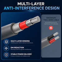 Câble d'extension d'alimentation Starlink Mini 3-en-1 18AWG DC USB C avec gaine en PVC, en cuivre pur, compatible avec la prise DC de voiture, câble d'alimentation pour caméra