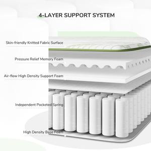 Colchón de Lujo Hotelero Europeo con Muelles Ensacados Matelas Ortopédico Híbrido de Alta Calidad con Espuma Viscoelástica de Gel - Product Image 5