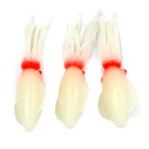 Artificial Soft Bait 115mm Fluo Octopus Fishing Luminous Squid Jig Lures For River And Sea Fishing