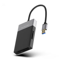 Hub USB 3.0 6 en 1 à haute vitesse de transfert de données avec lecteur de cartes SD TF CF XQD pour appareil photo, ordinateur portable, téléphone portable