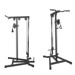 Lat Pull Down Cable Machine Adjustable Low Row Pulley Exercise Equipment with Attachments for Strength Training Home Gym