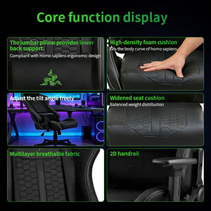 <span class=keywords><strong>DIABLO</strong></span> Chaise de Bureau Gaming Ergonomique de Course avec Fonction Massage Pliable Pivotante, en Cuir PVC PU, Support Lombaire en Métal pour Maison et Bureau - Product Image 5