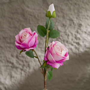 ช่อดอกกุหลาบประดิษฐ์ CallaFloral สีชมพูเข้ม โพลีเอสเตอร์ ก้านเดี่ยว ตกแต่งบ้าน - Product Image 3