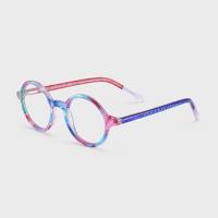 Monture de lunettes ronde en acétate pour enfants 43 21 140, monture complète, 11 options de couleurs, montures de lunettes en gros