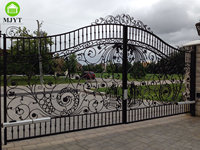 Foshan porte entreprise porte conception supérieure luxe wroug or fer porte Villa manoir château extérieur entrée mode portes électriques