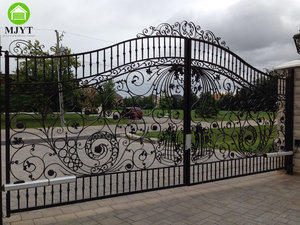 Foshan porte entreprise porte conception supérieure luxe wroug or fer porte Villa manoir <span class=keywords><strong>château</strong></span> extérieur entrée mode portes électriques - Product Image 5