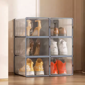 Cheap Price Home Transparent Detachable Plastic Stackable Clear Foldable Storage Boxes & Bins Shoe Box Storage