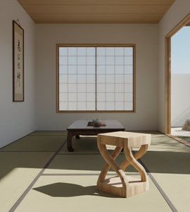 Taburete de Madera Suar Hecho a Mano, Diseño Industrial Moderno, Ecológico, Construcción Robusta, Tonos Cálidos, Mejora el Interior del Dormitorio - Product Image 2