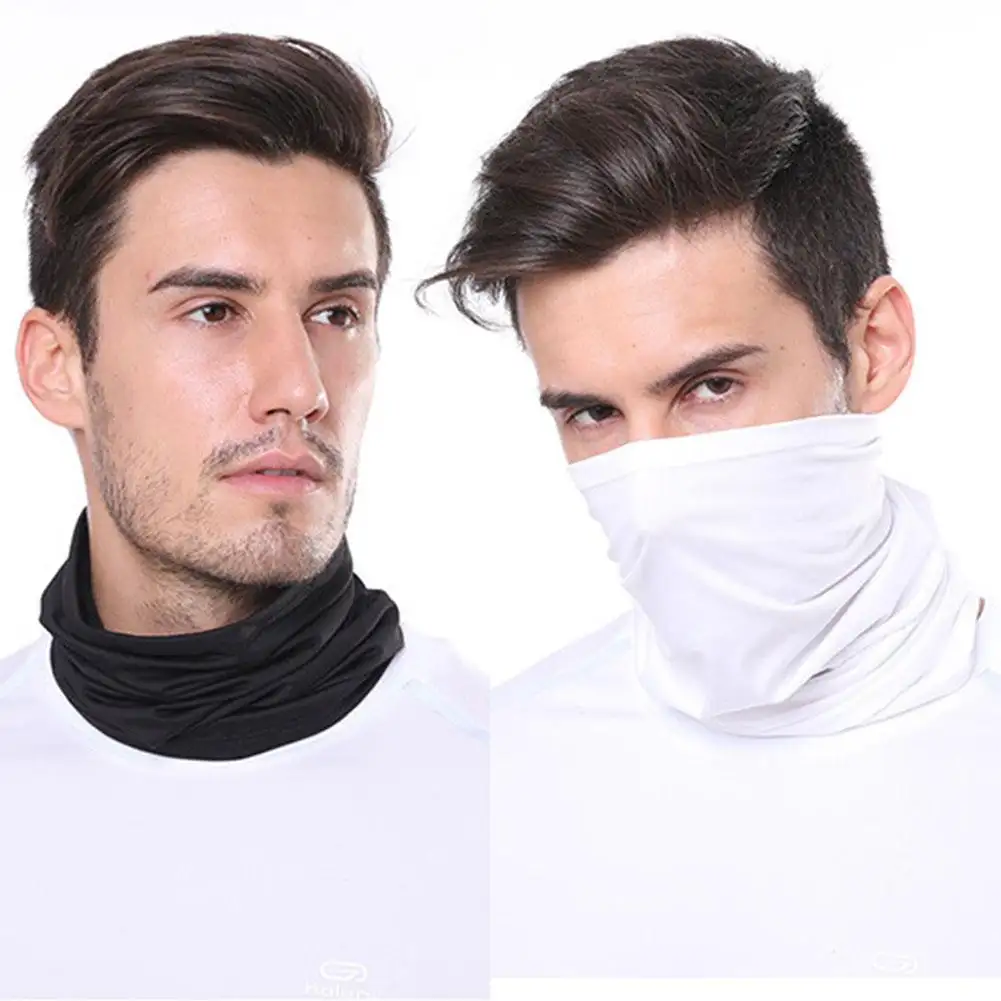 Personnalisé de haute qualité cyclisme cou guêtre tube sans couture vente en gros polyester uni bandana écharpe blanc noir bandana