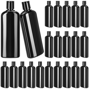 Bouteilles en plastique PET vides pour shampooings et lotions, transparentes, ambrées, bleues, vertes, blanches, avec bouchon à disque pression - Product Image 1