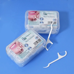 Logo personalizzato 50 conteggi denti per la pulizia del filo interdentale usa e getta cerato con sapore di menta in Nylon di bambù e PTFE - Product Image 1