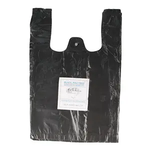 Factory Supply High Quality Black Plastic Shopping T-shirt Bags For Africa Market