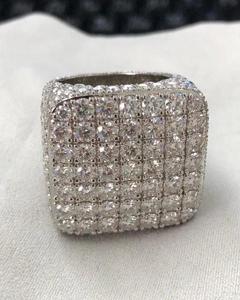 Anillo de Diamantes Moissanite de Plata de Ley 925, Estilo Hip Hop, Joyería Fina Personalizada VVS para Ocasiones Especiales - Product Image 3