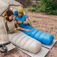 Sac de couchage universel pour adultes, style momie, rembourré de duvet de canard, épais, résistant au froid, pour le camping en plein air, automne-hiver, vente en gros