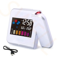 Affichage LCD couleur station météo projection réveil plafonnier bureau horloges de table