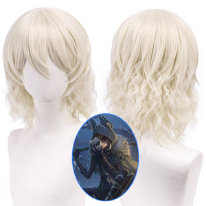 Perruque <span class=keywords><strong>de</strong></span> cosplay du personnage <span class=keywords><strong>de</strong></span> la Garde <span class=keywords><strong>de</strong></span> <span class=keywords><strong>Nuit</strong></span> avec son look original, cheveux courts légèrement bouclés blanc laiteux - Product Image 1