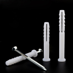 Vis d'expansion en plastique M8, diamètre de la capuchonnette 10 mm, pour montage mural d'armoires, acier au carbone zingué, type métrique - Product Image 1