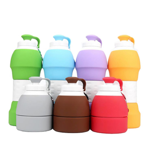 Nouvelle arrivée : Bouteille d'eau pliable en silicone, gobelet en silicone avec mousqueton, 580 ml, bouteille télescopique pliable pour le sport - Product Image 5