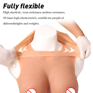 Prótesis de Seno de Silicona Tallas Grandes B-K, Pechera Tejida, Senos Falsos para Crossdresser, Tipo Moldeador Superior - Product Image 5