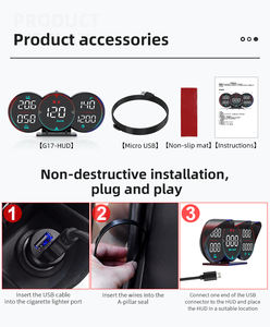 Último medidor <span class=keywords><strong>3</strong></span> pantalla LCD Universal Car G17 GPS velocímetro Digital Head Up Display HUD para coche Universal - Product Image 6