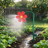 Arroseur d'irrigation agricole en plastique à 360 degrés, raccordement facile au tuyau, en forme de fleur, pour jardin, avec piquet de sol