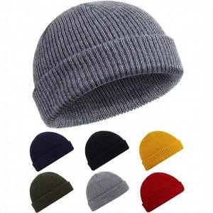Gorro de Invierno Unisex de Punto Cálido de Color Sólido sin Borde, Gorro de Hip Hop Urbano con Bordado 3D - Product Image 1