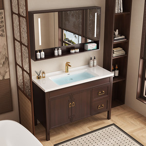 Mueble de Baño de Estilo Chino Vintage, Resistente al Agua y Ecológico (Colgante o Independiente) con Amplio Espacio de Almacenamiento - Product Image 4