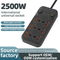 Multiprise portable DENIXI durable et de haute qualité avec interrupteur double commande, 8 prises CA et 2 ports USB Type-C
