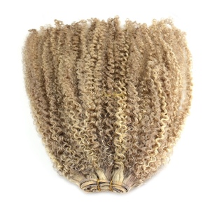 VMAE Ciocche di Capelli Umani Vergini Biondo Chiaro con Riflessi, <span class=keywords><strong>Ricci</strong></span> Stretti Naturali <span class=keywords><strong>Afro</strong></span> Kinky, Estensioni di Capelli Esotici <span class=keywords><strong>Ricci</strong></span> 100g - Product Image 4