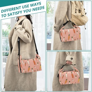 Sac à déjeuner personnalisé avec motif de carotte, style tropical hawaïen, sac isotherme pour pique-nique scolaire en plein air - Product Image 6