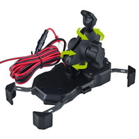 Support de téléphone à verrouillage rapide Chargeur sans fil pour moto et chargeur USB QC3.0